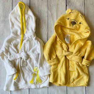 Winnie the Pooh & Giraffe Baby Bath Robe Bundle 0-9 Months